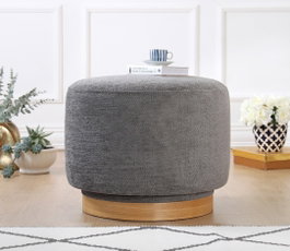Atelier Del Sofa Puf Gris Giratorio 360°